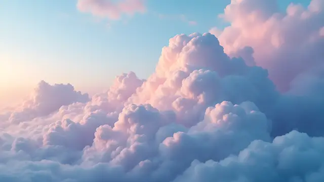 Soft pastel clouds at sunrise