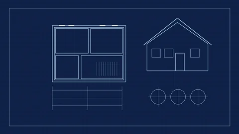 Decorative architectural blueprint