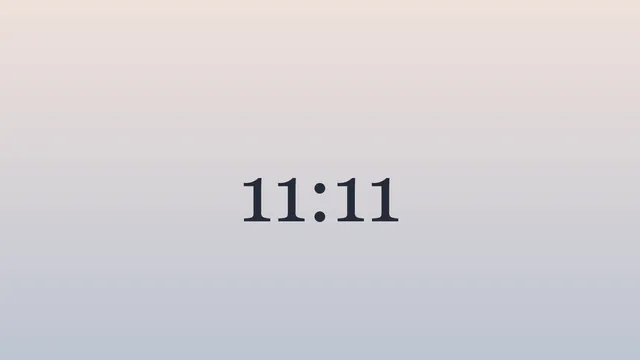 11:11 on pale grey