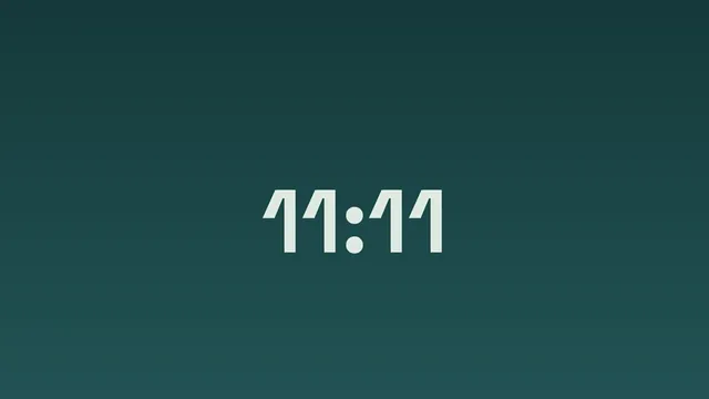 11:11 on dark teal