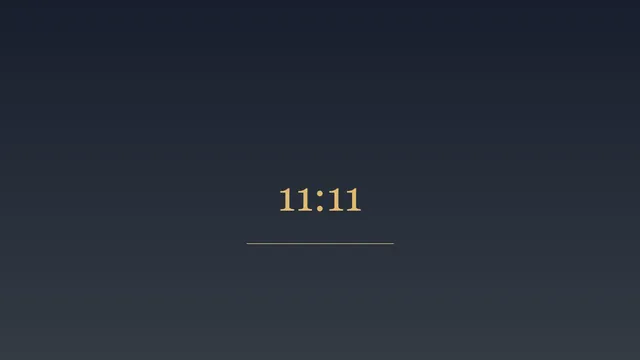 Small 11:11 with a gold line below