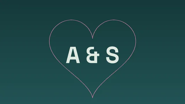 A & S heart monogram