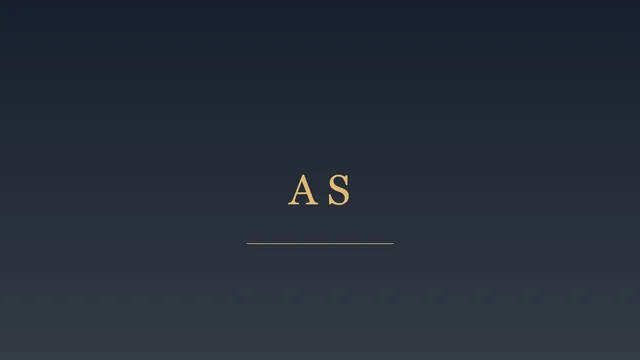Small A S with a gold line below