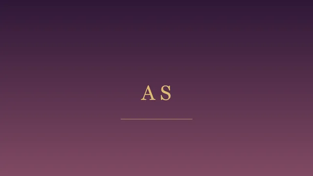 Small gold A S on a plum-to-rose gradient