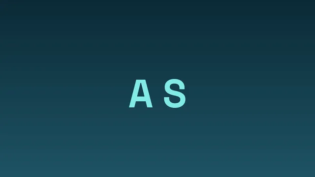 Cyan A S on dark teal
