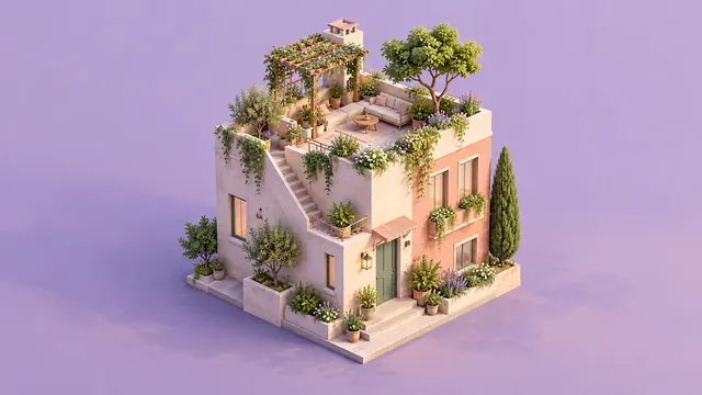 Miniature rooftop garden
