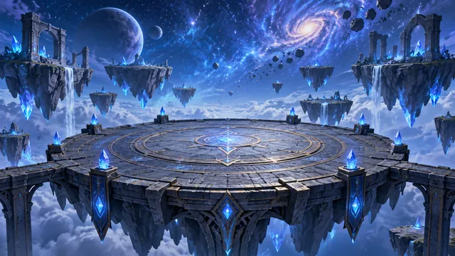 Fantasy arena under stars