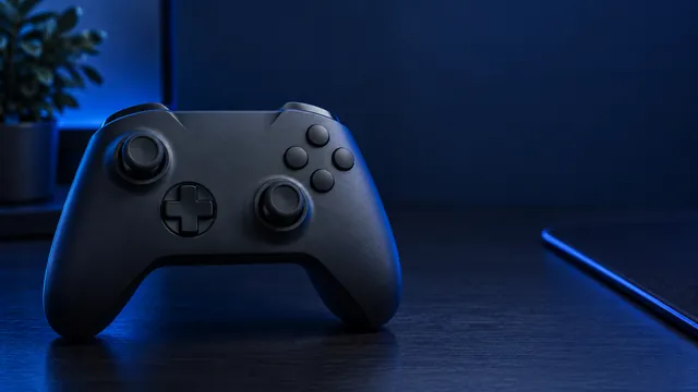 Controller in blue light