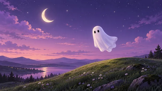 Little ghost under the moon