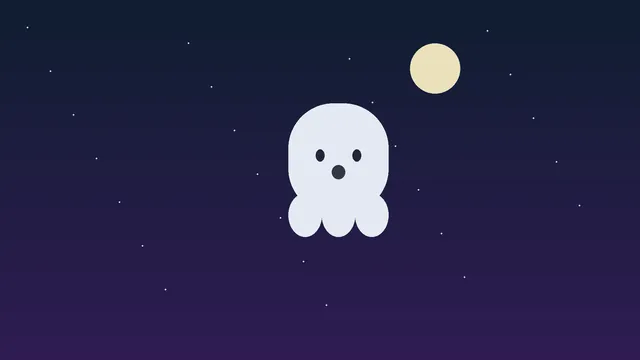 Little ghost on a violet night