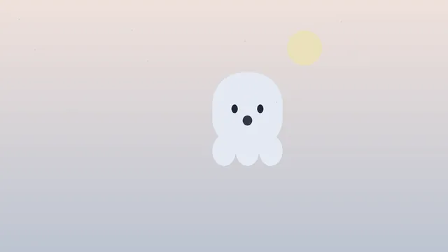 Ghost on a soft grey field