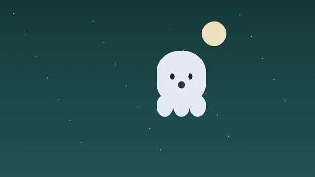 Ghost on a teal night