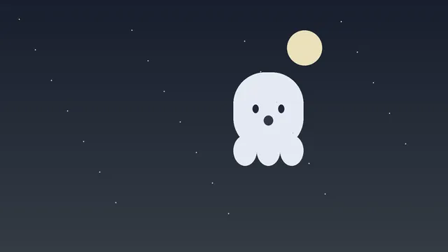 Small ghost on slate blue