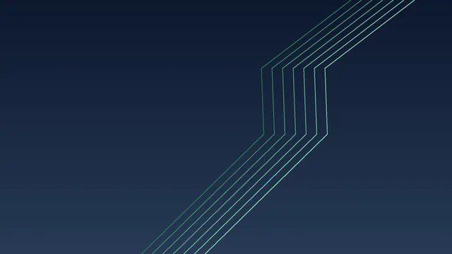 Thin green angled paths on navy
