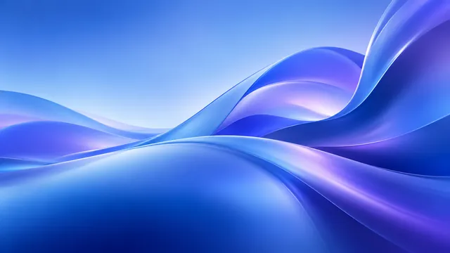 Glossy flowing forms in blue and violet