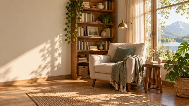 Reading nook beside a window