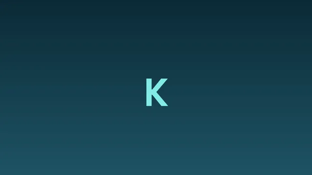 Cyan K on dark teal