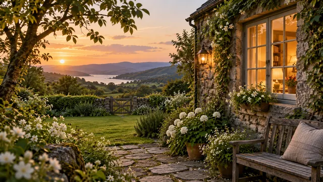 Warm window and quiet garden