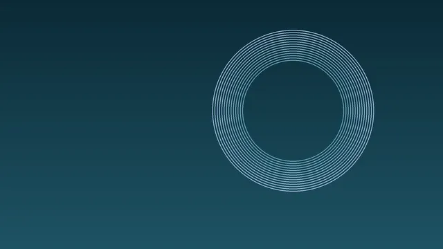 Thin pale-blue rings on teal