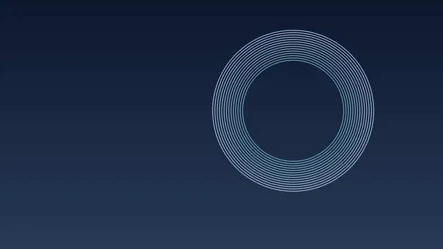 Pale-blue line rings on a navy field