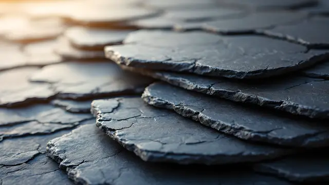 Stacked slate stone layers in side light