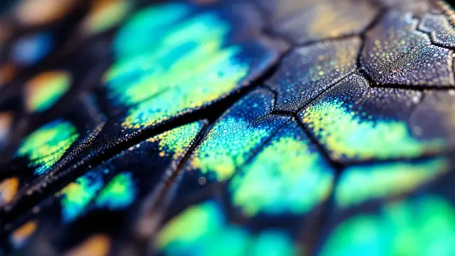 Close-up of the shimmering scales on a butterfly wing