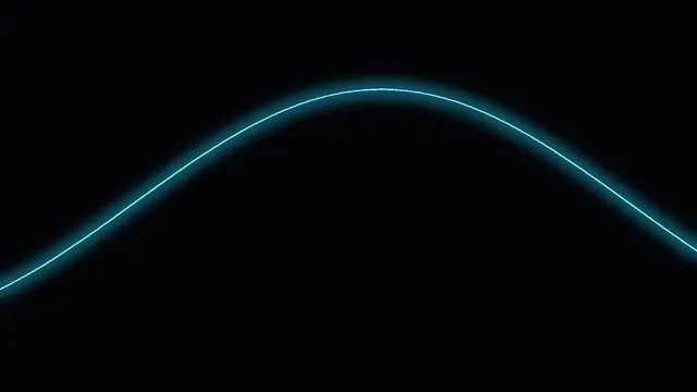 One glowing cyan curve across a black background