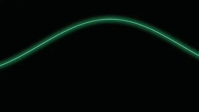 One glowing green curve across a black background