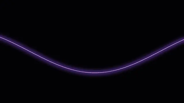 One glowing violet curve across a black background